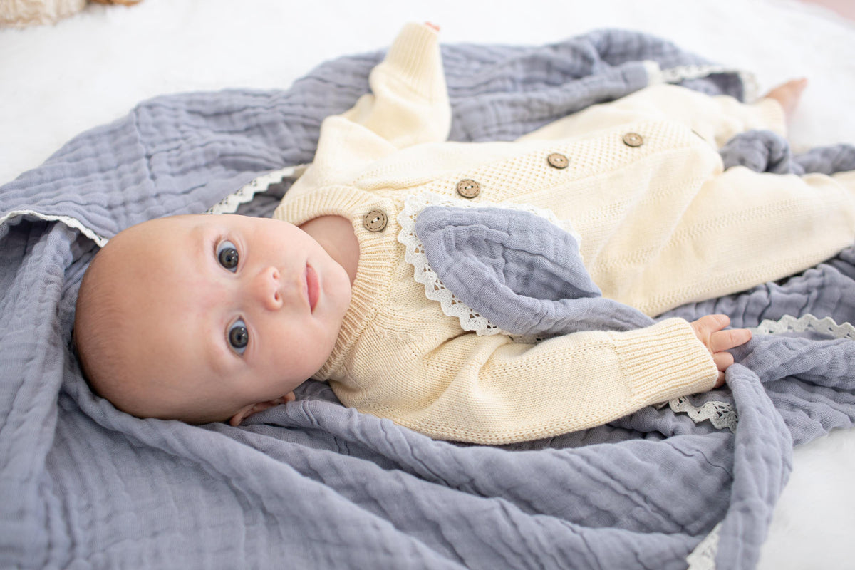 Pointelle Knit Romper in Buttercream by Bestaroo