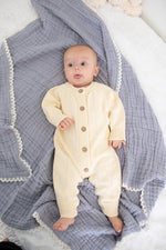 Pointelle Knit Romper in Buttercream by Bestaroo