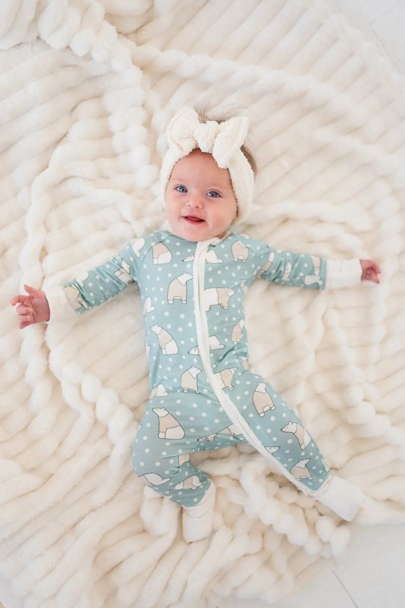 Dreamlet Polar Bears Convertible Zip Footies For Babies Dreamlet - Everetts Place Boutique - 