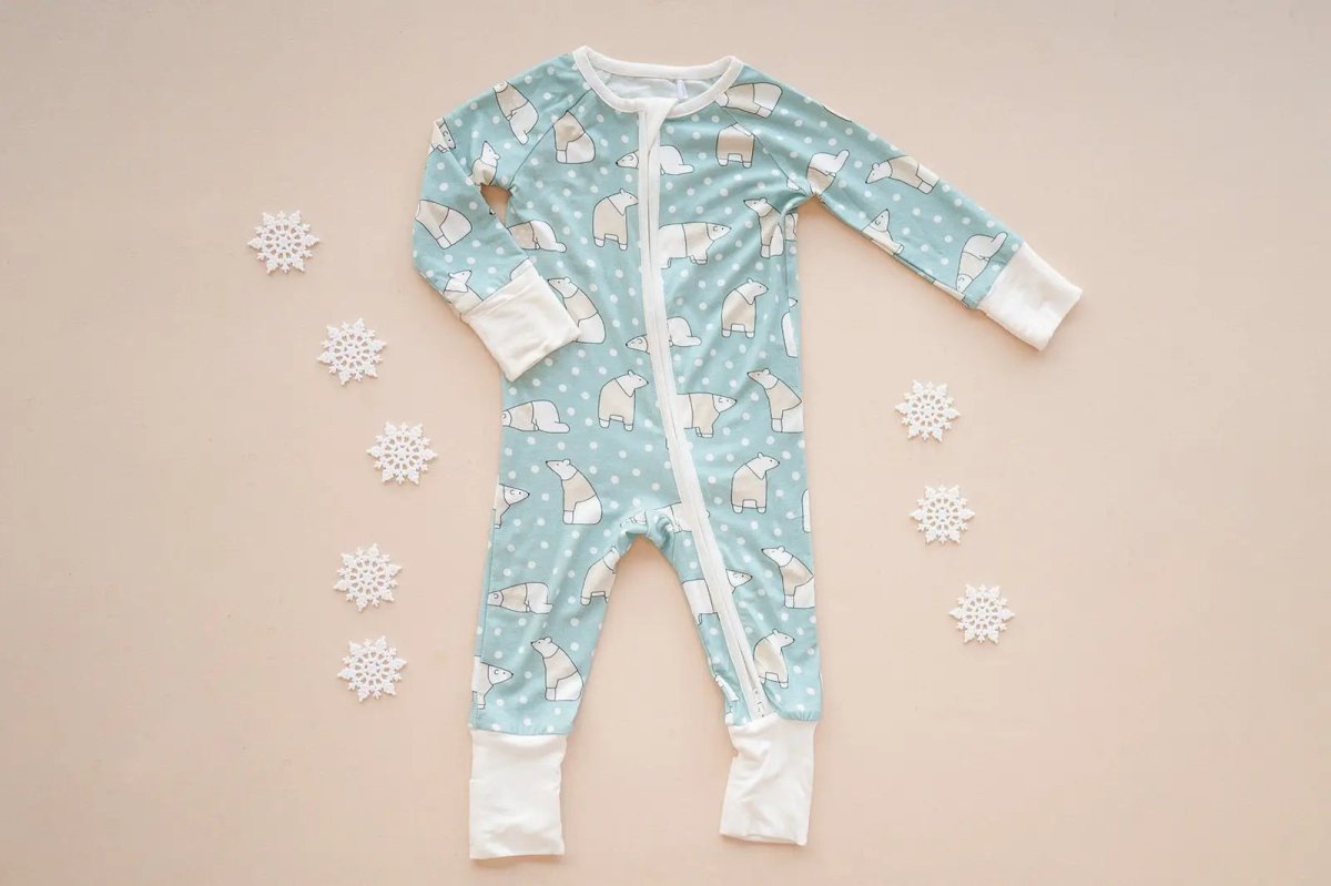 Dreamlet Polar Bears Convertible Zip Footies For Babies Dreamlet - Everetts Place Boutique - 