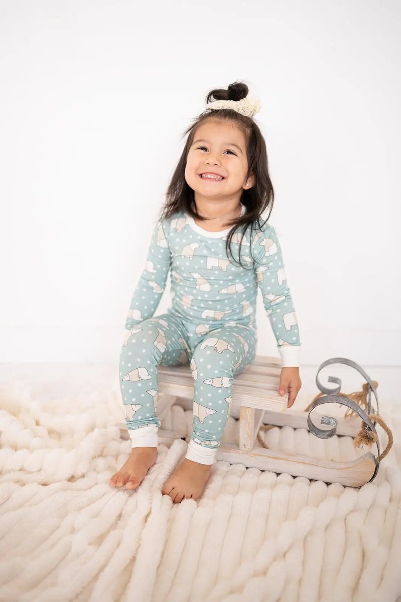 Dreamlet Polar Bears Two Piece Snug Fit Soft Bamboo Sleepwear Set - Everetts Place Boutique - 