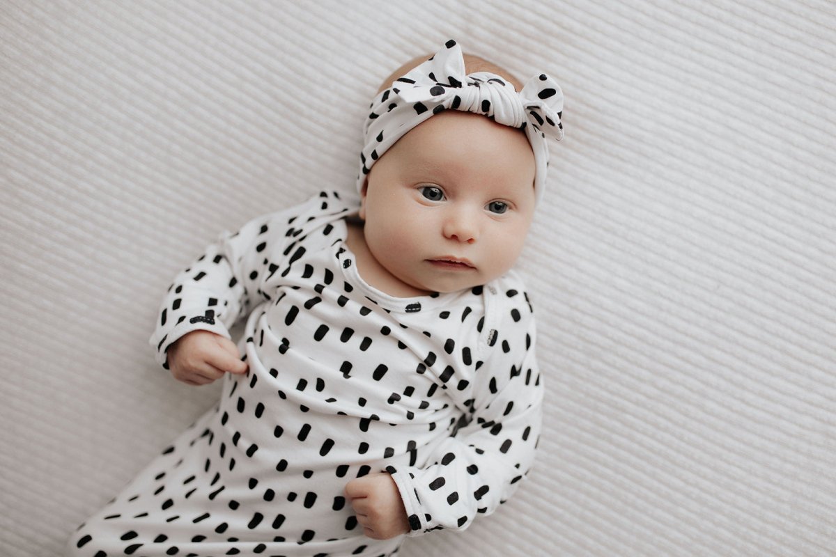 Three Little Tots Polka Dot Knotted Headband Bow - 