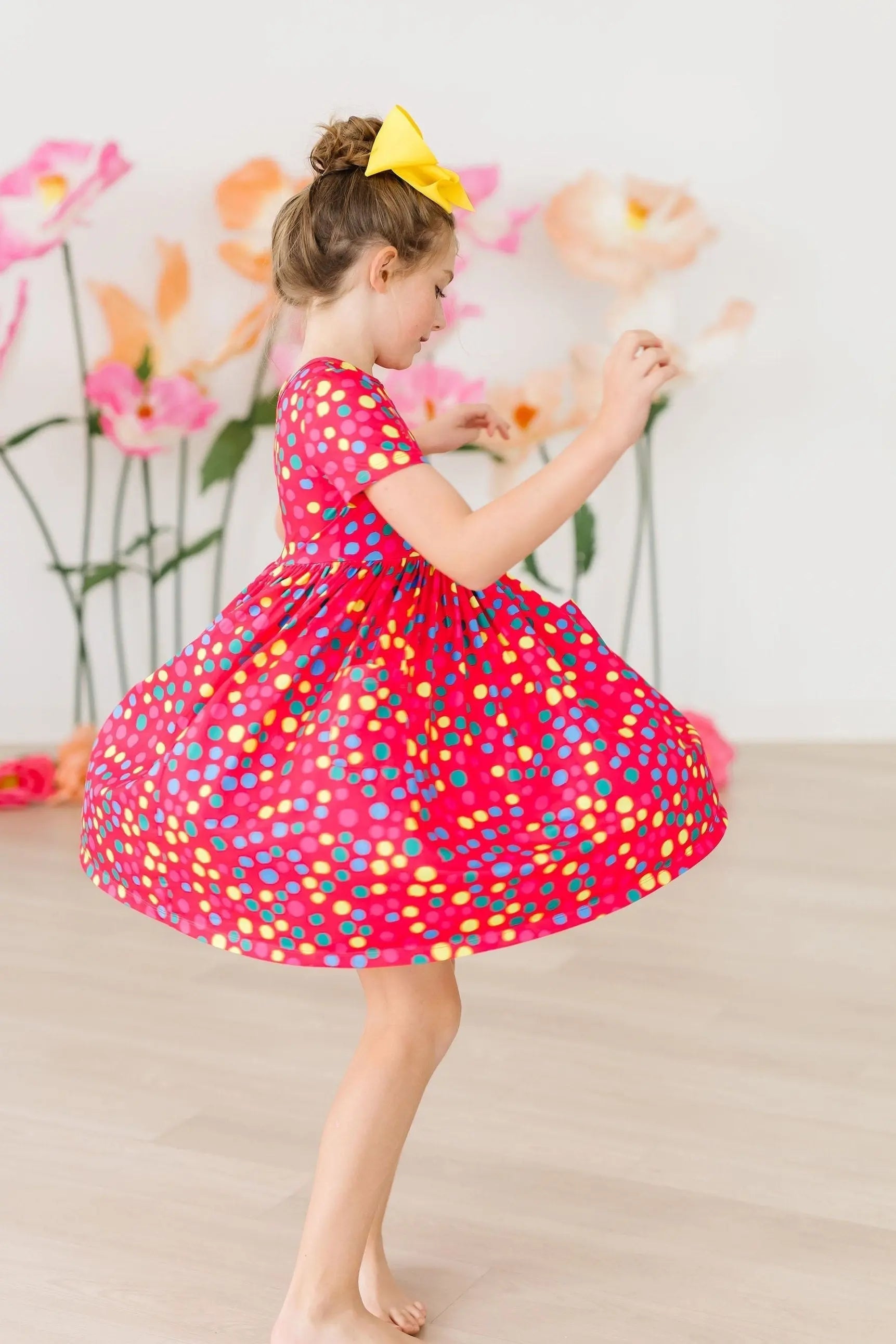 Mila & Rose ® Polka Dot Party S/S Pocket Twirl Dress - 