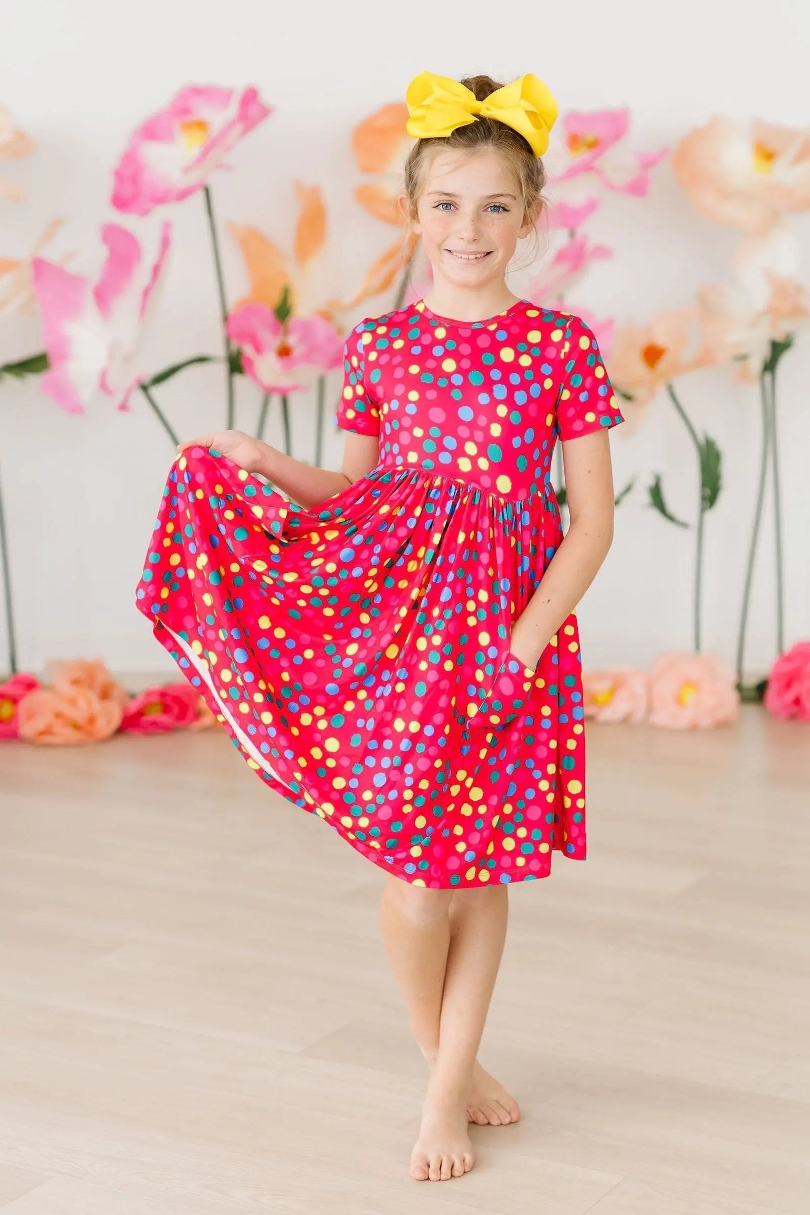 Mila & Rose ® Polka Dot Party S/S Pocket Twirl Dress - 