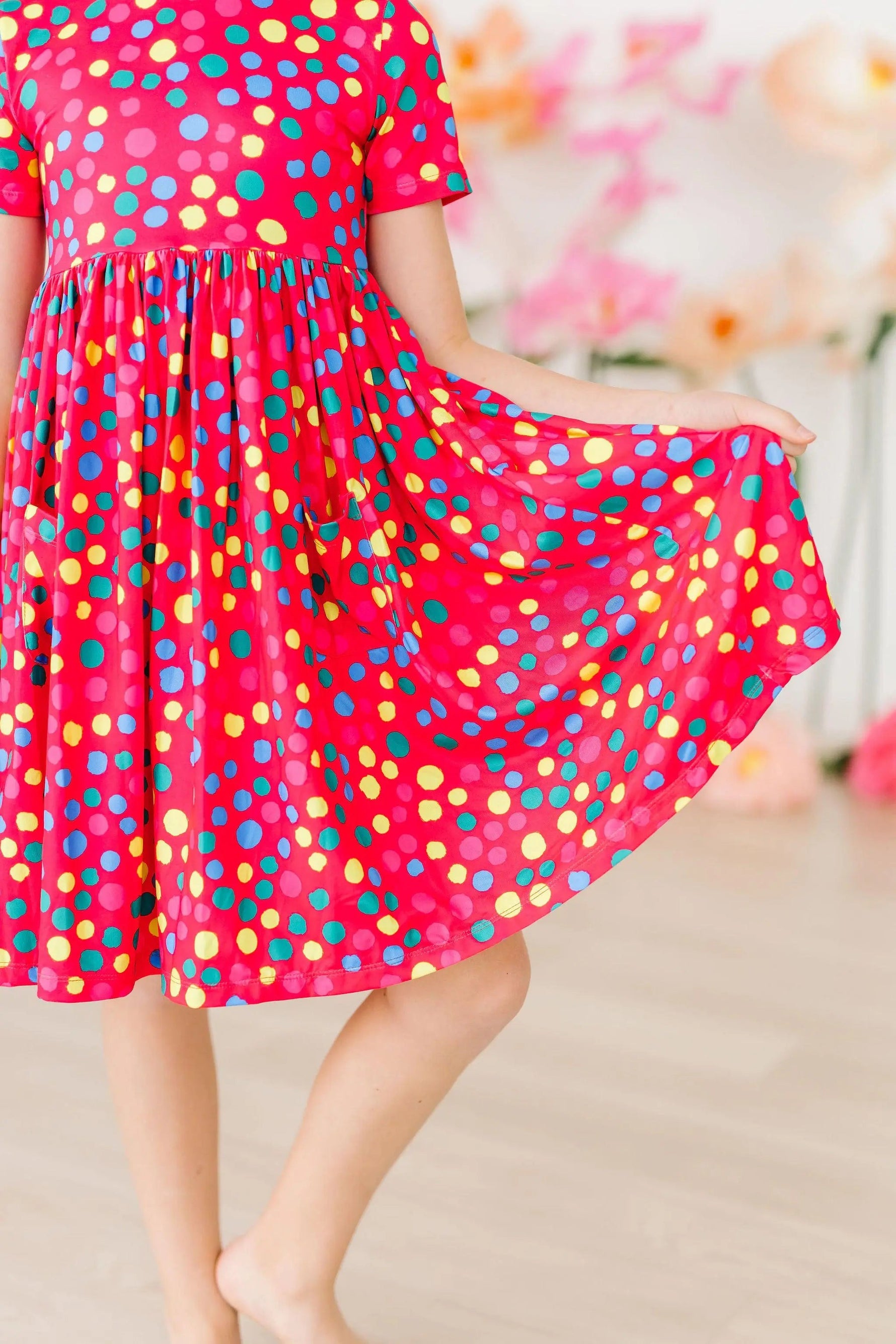Mila & Rose ® Polka Dot Party S/S Pocket Twirl Dress - 