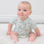Sweet Bamboo Fishing Poles Polo Romper with Short Sleeves for Comfortable Boys - Apparel & Accessories > Clothing > Baby & Toddler Clothing > Baby One-Pieces Rompers