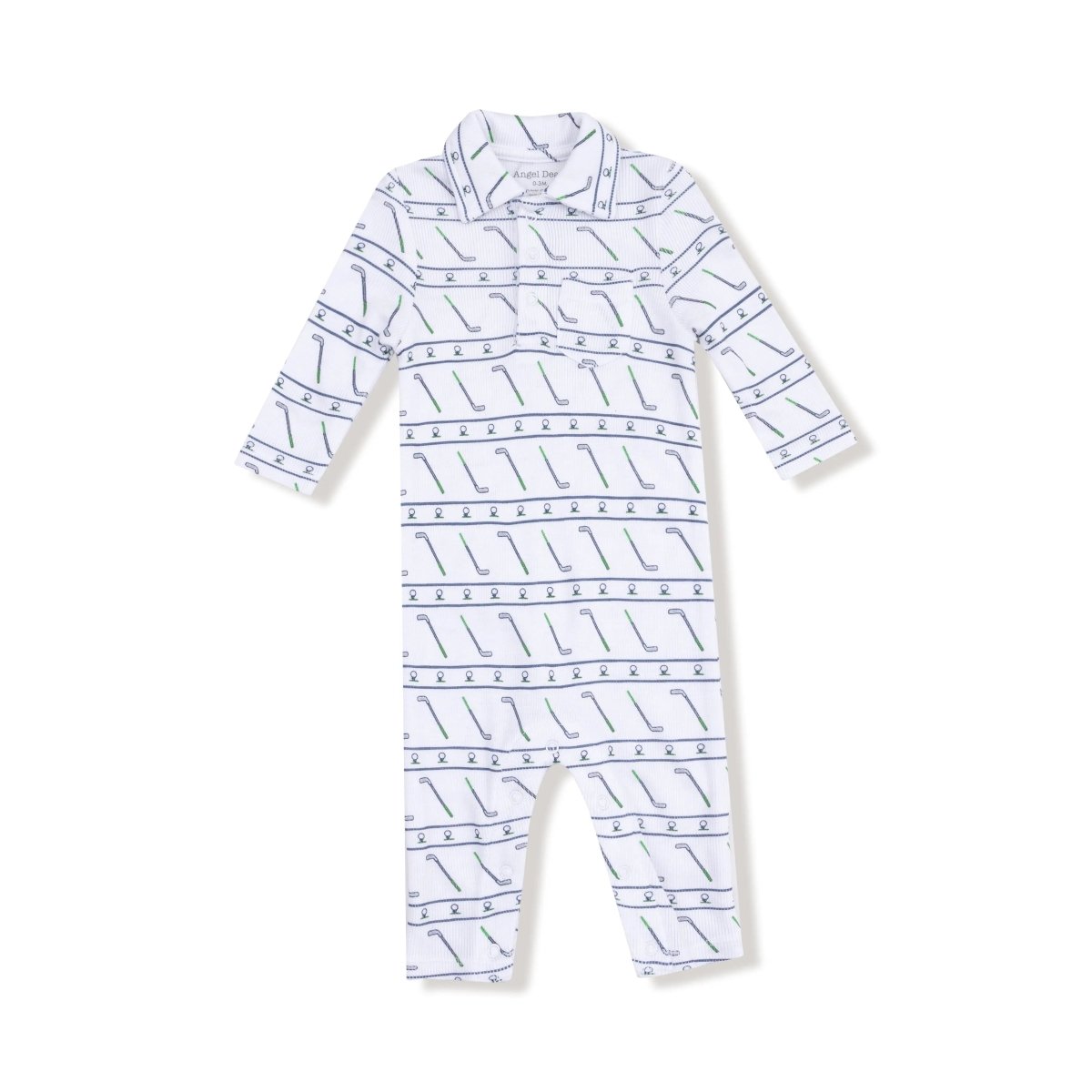 Angel Dear Polo Romper For Babies In Soft Ribbed Modal With Collar - Everetts Place Boutique - 