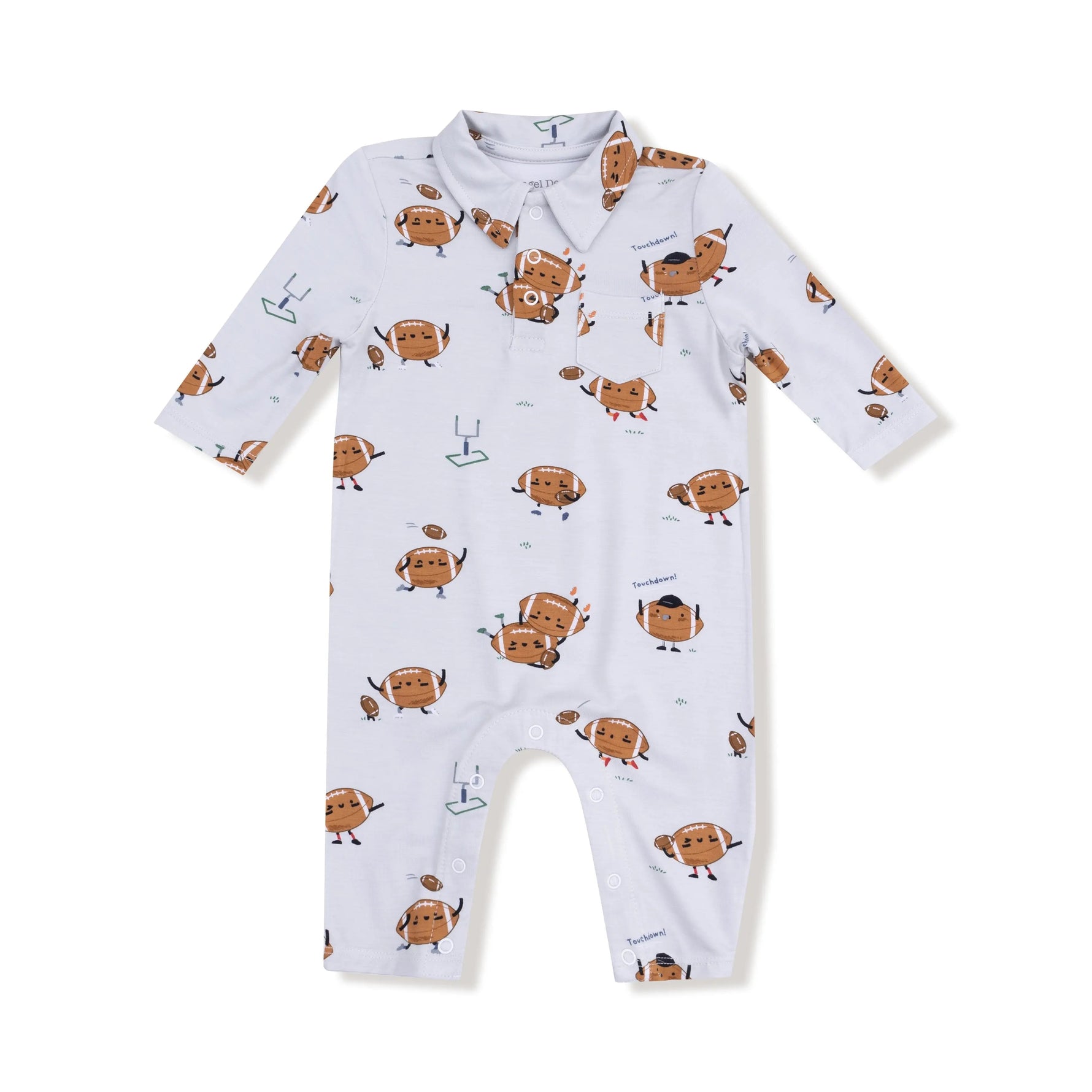 Angel Dear Polo Romper for Baby Soft Bamboo Viscose Classic Comfort Fall Winter Adventures - 