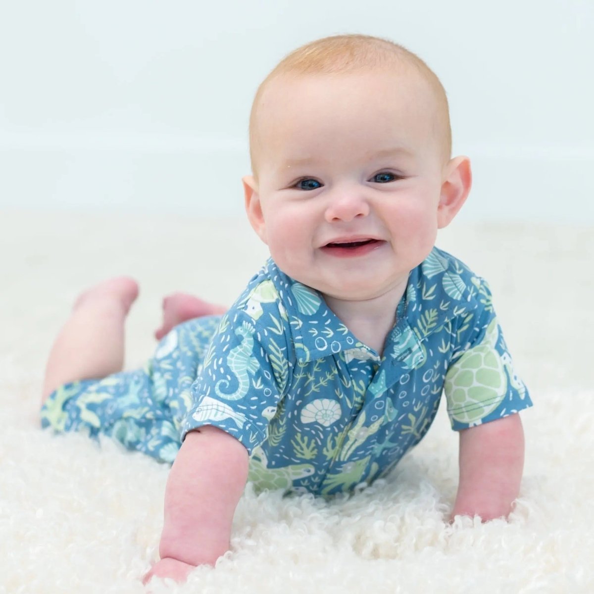 Sweet Bamboo Polo Romper for Boys with Short Sleeves and Stylish Comfort for Summer - 