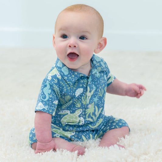 Polo Romper for Boys Short Sleeve Comfortable Stylish Outfit Sweet Bamboo