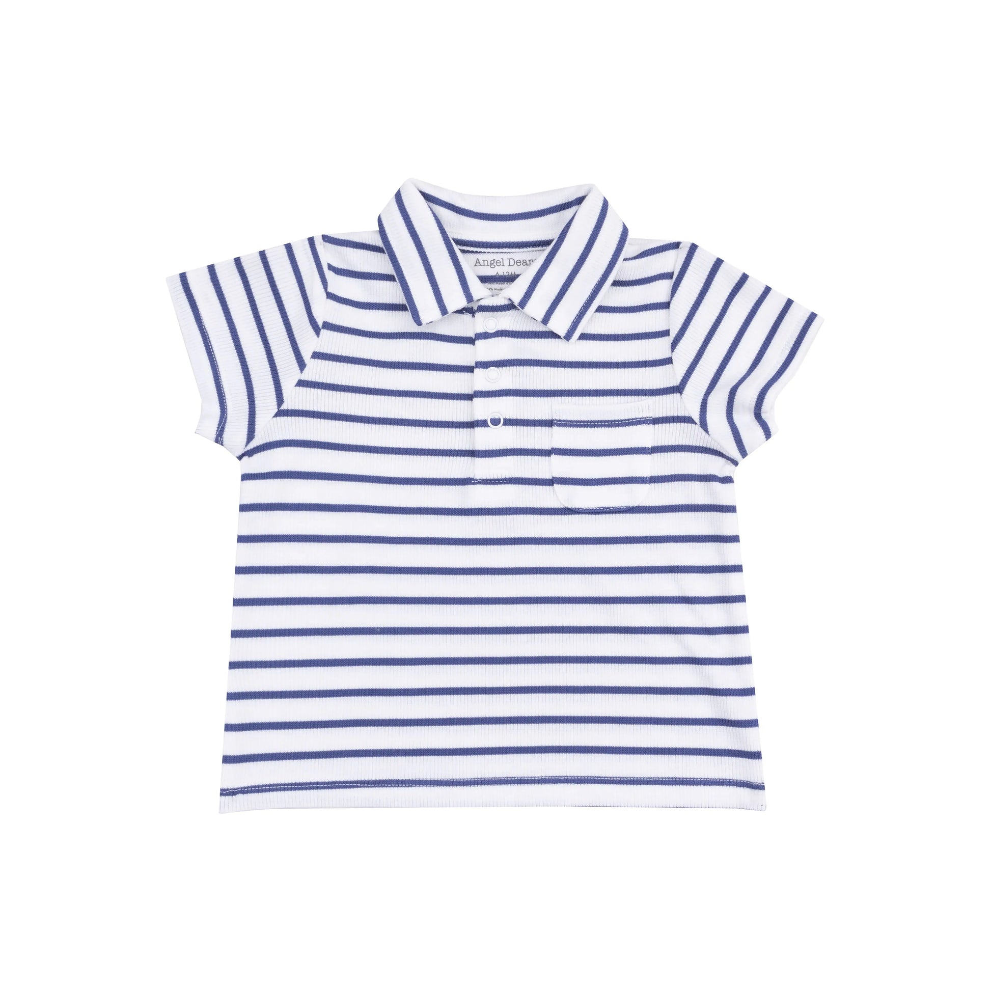 Polo Shirt And French Terry Shorts Set Stripe Vintage Navy.