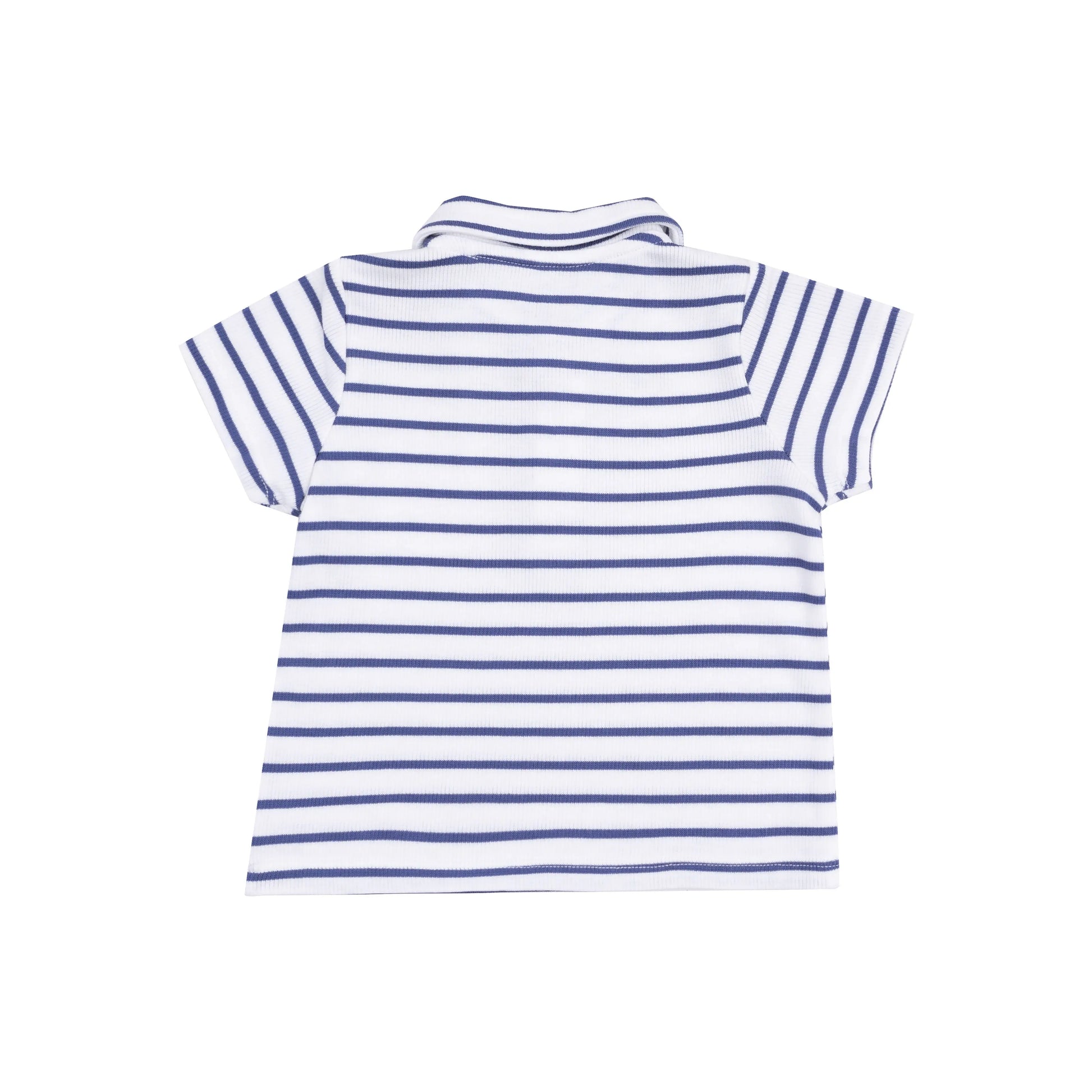 Polo Shirt And French Terry Shorts Set Stripe Vintage Navy.