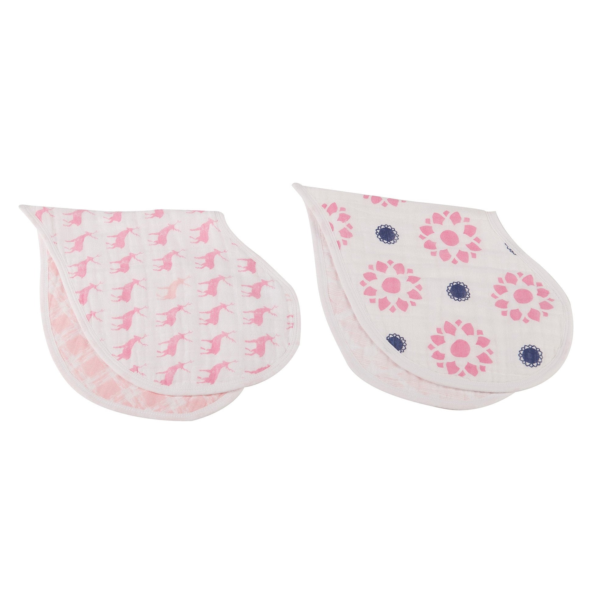 Pop Of Pink Cotton Heart Bibs 2 Pack For Feeding And Teething Newcastle Classics