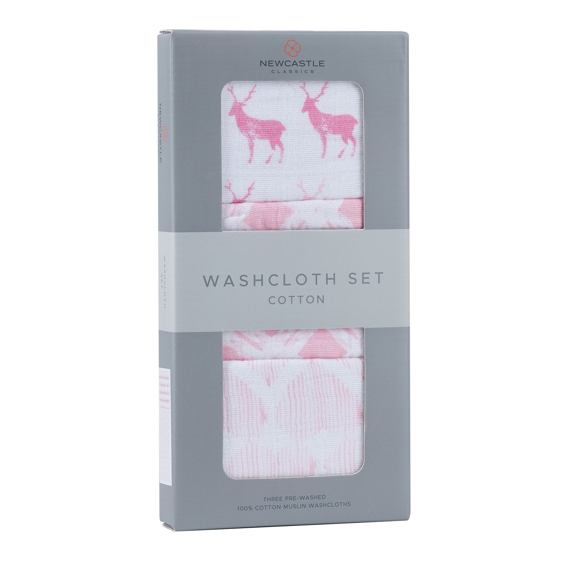 Pop Of Pink Cotton Washcloth Set 3 Pack Plush Bath Time Essential Newcastle Classics