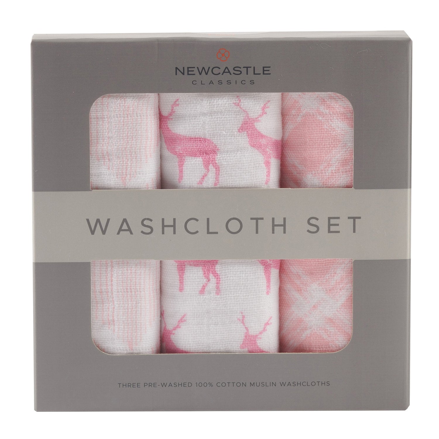 Newcastle Classics Pop Of Pink Wash Cloth Set with 100 Percent Plush Cotton for Bath Time Essentials - Home & Garden > Linens & Bedding > Towels > Bath Towels & Washcloths > Washcloths Washcloth Set