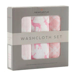 Newcastle Classics Pop Of Pink Wash Cloth Set with 100 Percent Plush Cotton for Bath Time Essentials - 