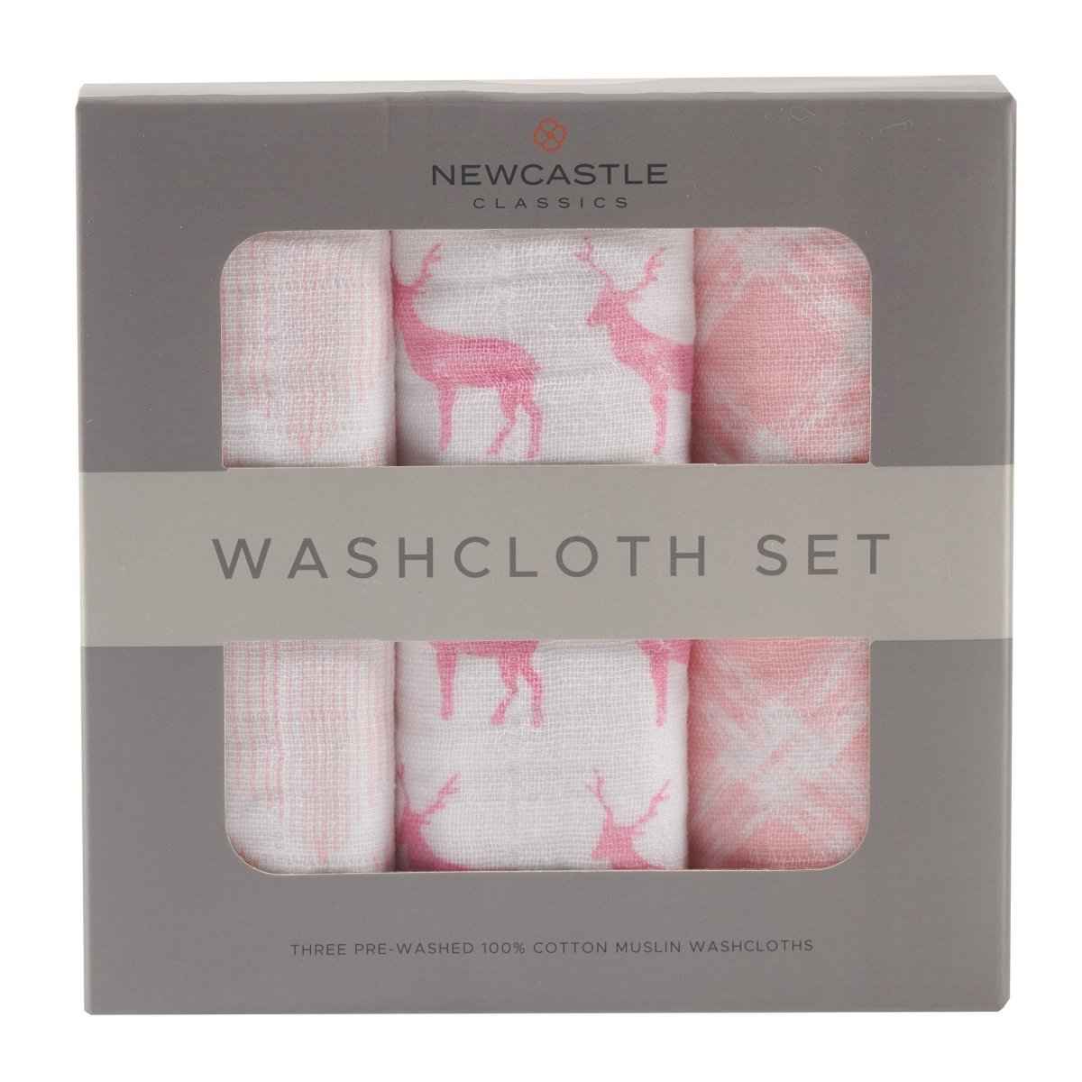 Pop Of Pink Wash Cloth Set with 100 Percent Plush Cotton for Bath Time Essentials