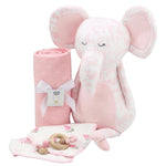Goosewaddle® | Newborn Baby Blankets Toys Teethers Bibs & More Poppy Elephant Gift Set with Plush Toy Mug and Keychain