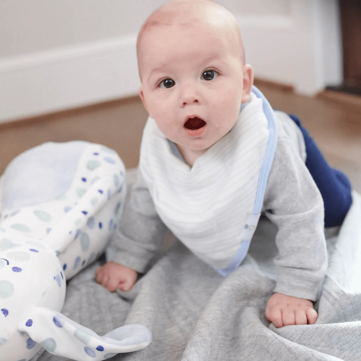 Popsicle And Stripes Blue Bib Set with Ultra Soft Fabric for Modern Babies - Everetts Place