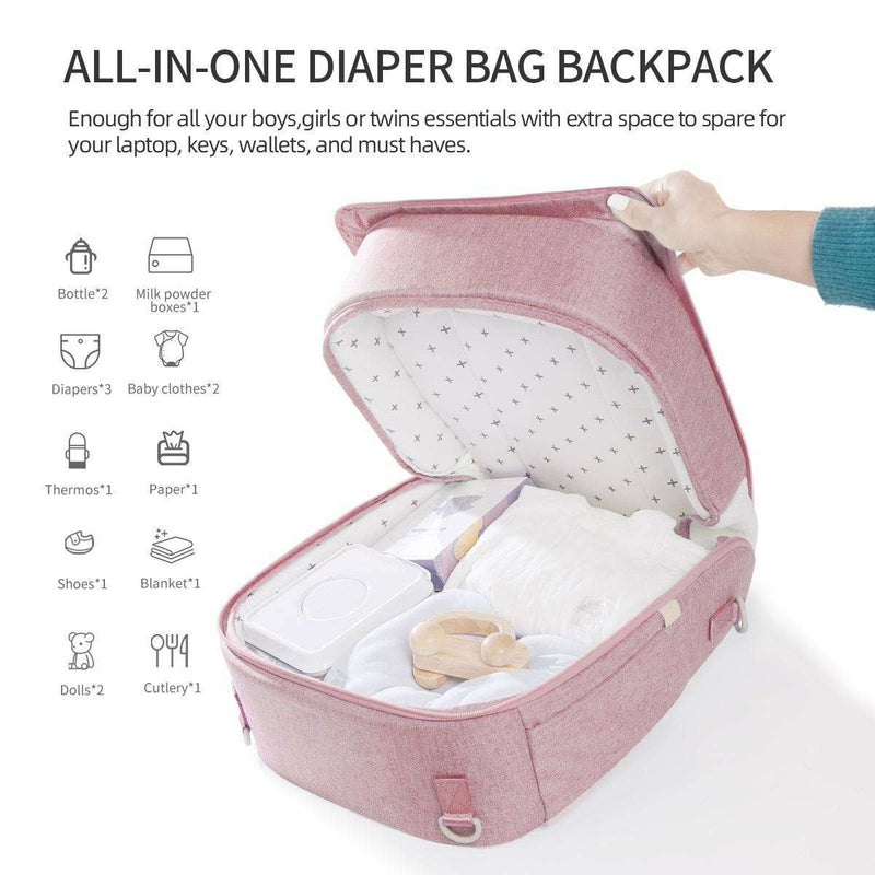 Portable Baby Diaper Bag Backpack with Changing Pad - Everetts Place: Online Boutique - Travel & Luggage