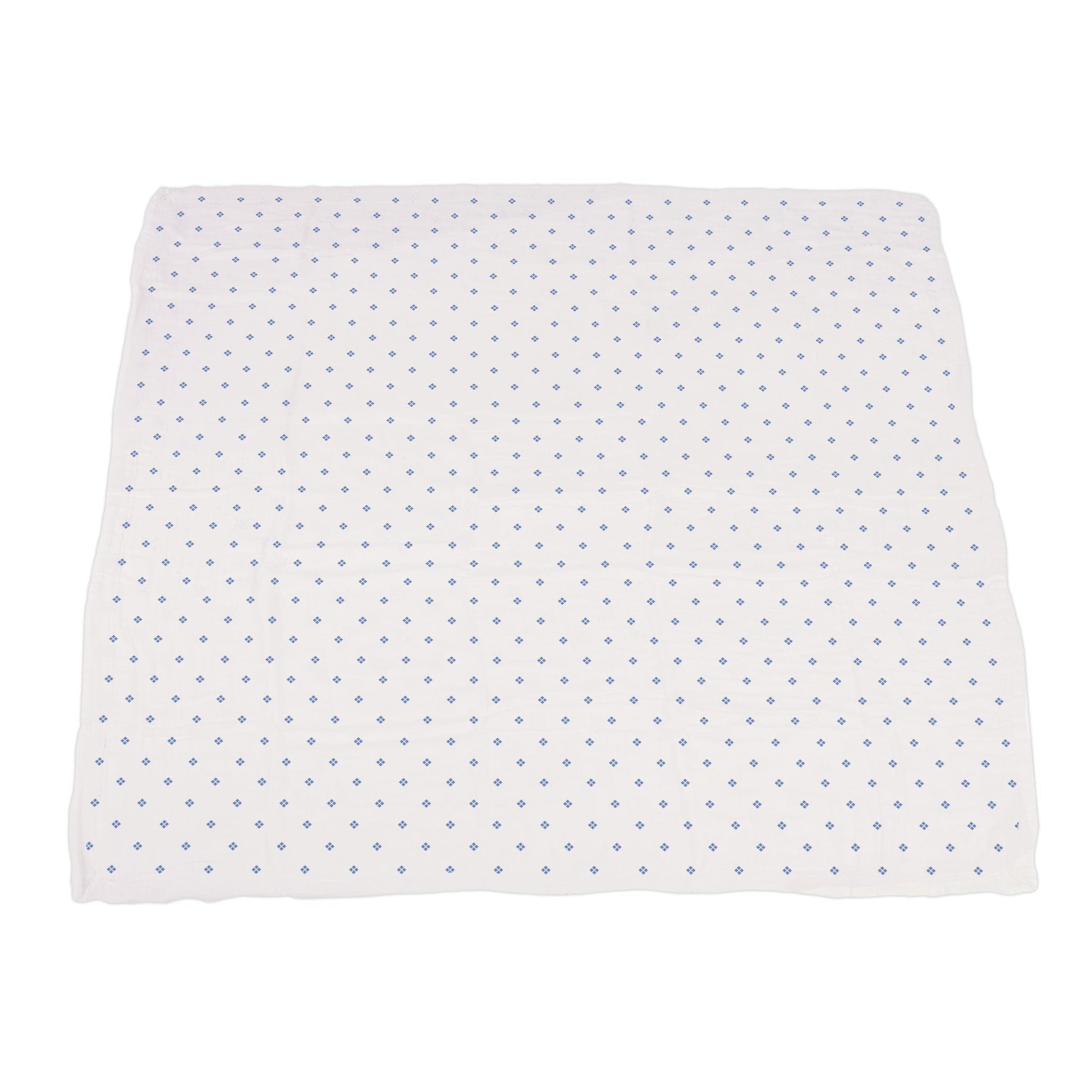 Powder Pink Bunnies and Periwinkle Diamond Polka Dot Bamboo Blanket 47 x 47 Inches Newcastle Classics