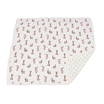 Newcastle Classics Powder Pink Bunnies and Periwinkle Diamond Polka Dot Bamboo Newcastle Blanket - 