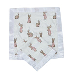 Newcastle Classics Powder Pink Bunnies Bamboo Blankie Set for Infants and Toddlers - 