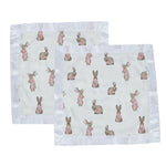 Newcastle Classics Powder Pink Bunnies Bamboo Blankie Set for Infants and Toddlers - 