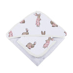 Newcastle Classics Powder Pink Bunnies Bamboo Hooded Towel and Washcloth Set - 
