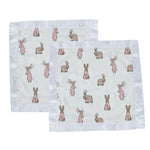 Newcastle Classics Powder Pink Bunnies Bamboo Blankie Set for Infants and Toddlers - Baby & Toddler > Swaddling & Receiving Blankets > Receiving Blankets Bamboo Security Blanket