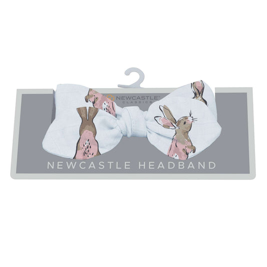Powder Pink Bunnies Bamboo Headband Wildflowers Collection Newcastle Classics