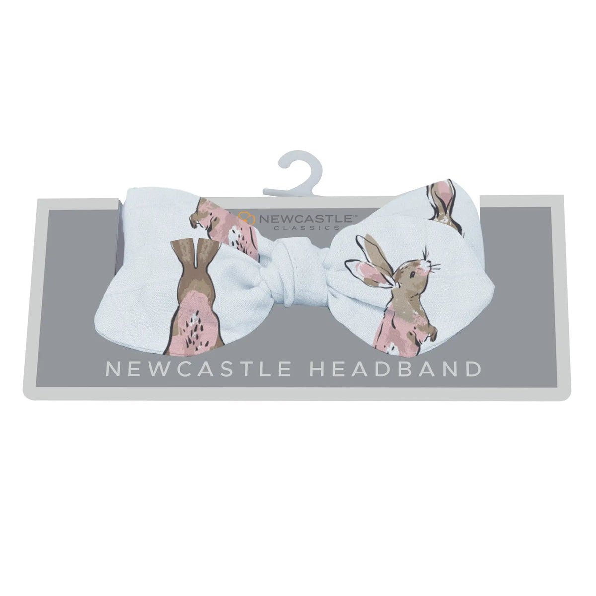 Powder Pink Bunnies Bamboo Newcastle Headband - Dog, Carnivores, Bow tie, Pet Supply, Canidae | Everetts Place