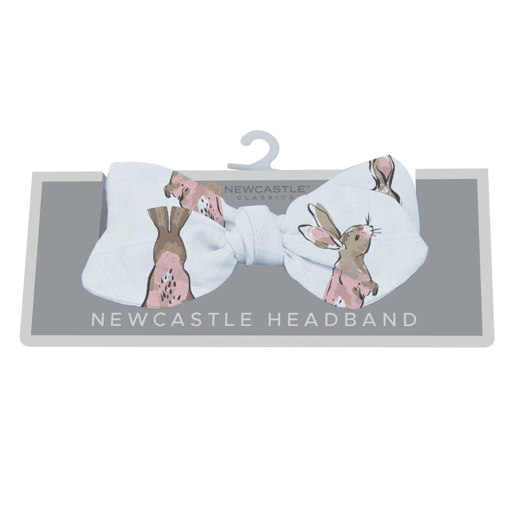 Powder Pink Bunnies Bamboo Newcastle Headband - Dog, Carnivores, Bow tie, Pet Supply, Canidae | Everetts Place