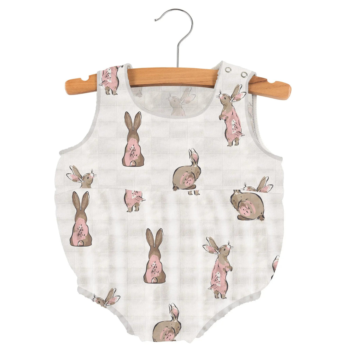 Powder Pink Bunnies Bamboo Newcastle Mini Bubble - Baby & Toddler Clothing, White, Sleeveless shirt, Textile, Pink | Everetts Place