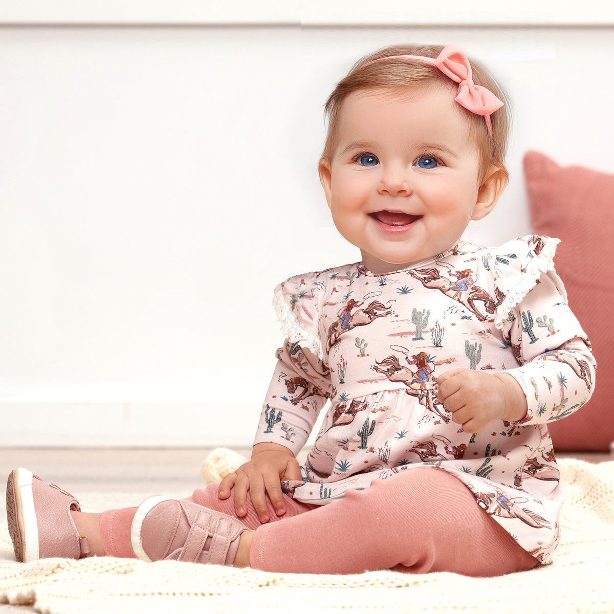 Prairie Princess Baby Girl's Western Bamboo Top & Legging - Clothing, Baby & Toddler Clothing, Sleeve, Child, Pink | Everetts Place