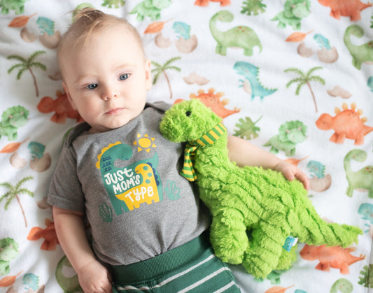 Premium Baby And Toddler Minky Dinosaur Blanket Honey Lemonade