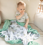 Honey Lemonade Premium Minky Baby Blanket with Eucalyptus Greenery Design for Infants - Baby & Toddler > Swaddling & Receiving Blankets > Receiving Blankets