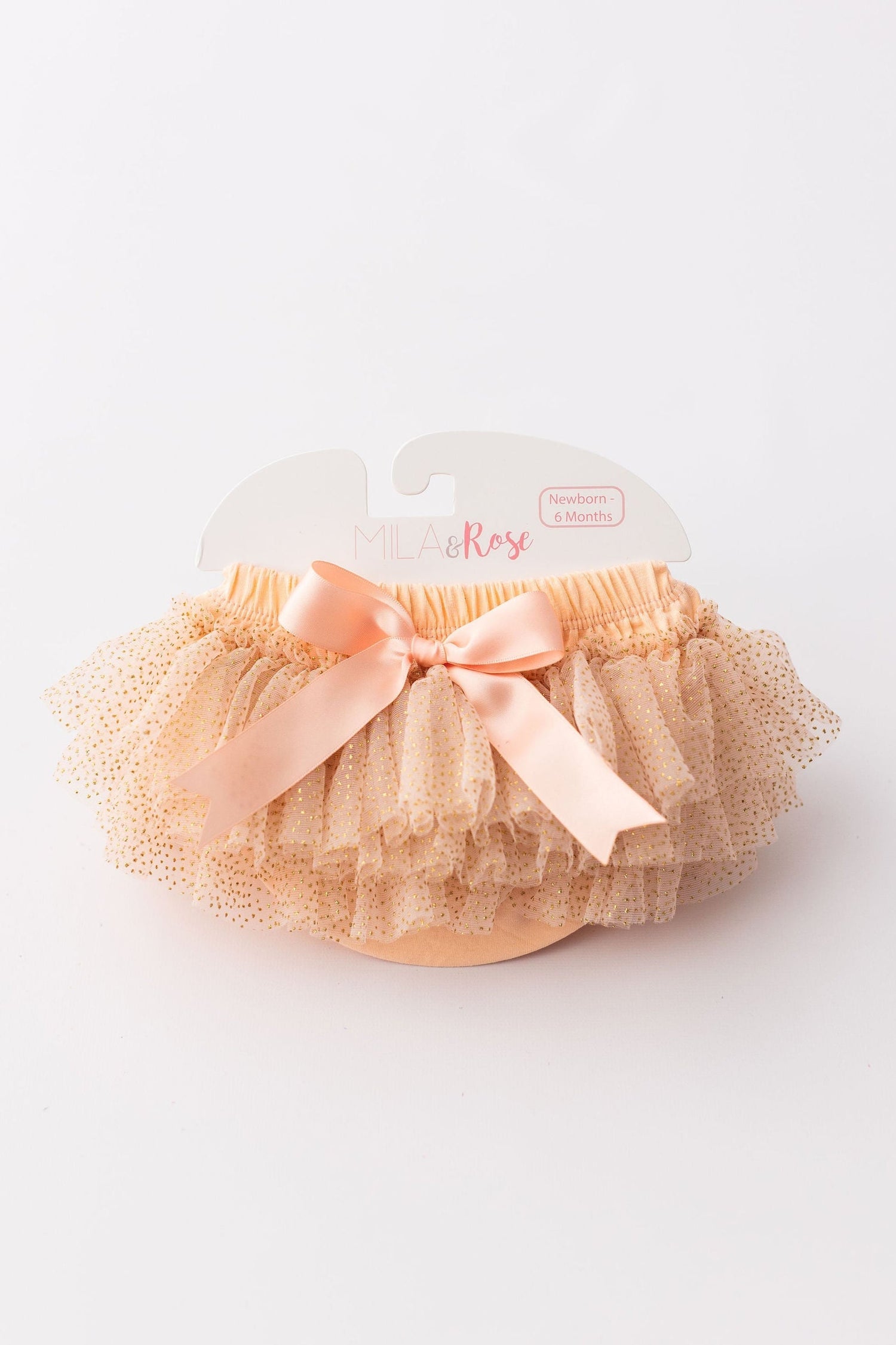 Mila & Rose ® Premium Baby Tutu Bloomer With Peach Gold Glitter For Newborn Photos Everetts Place