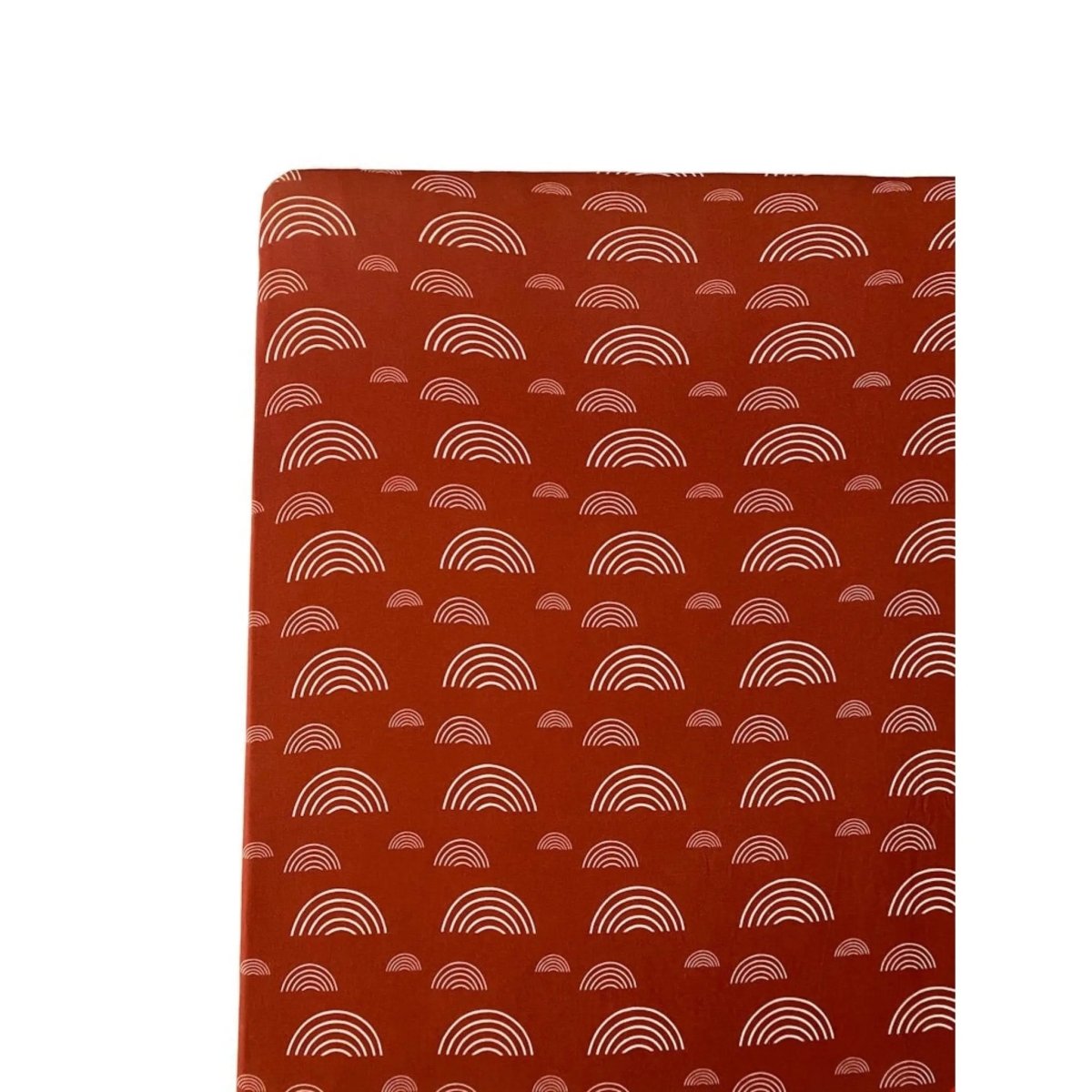 Harp Angel Boutique Premium Bamboo Crib Sheet in Rust Rainbow Design for Baby Nursery - 