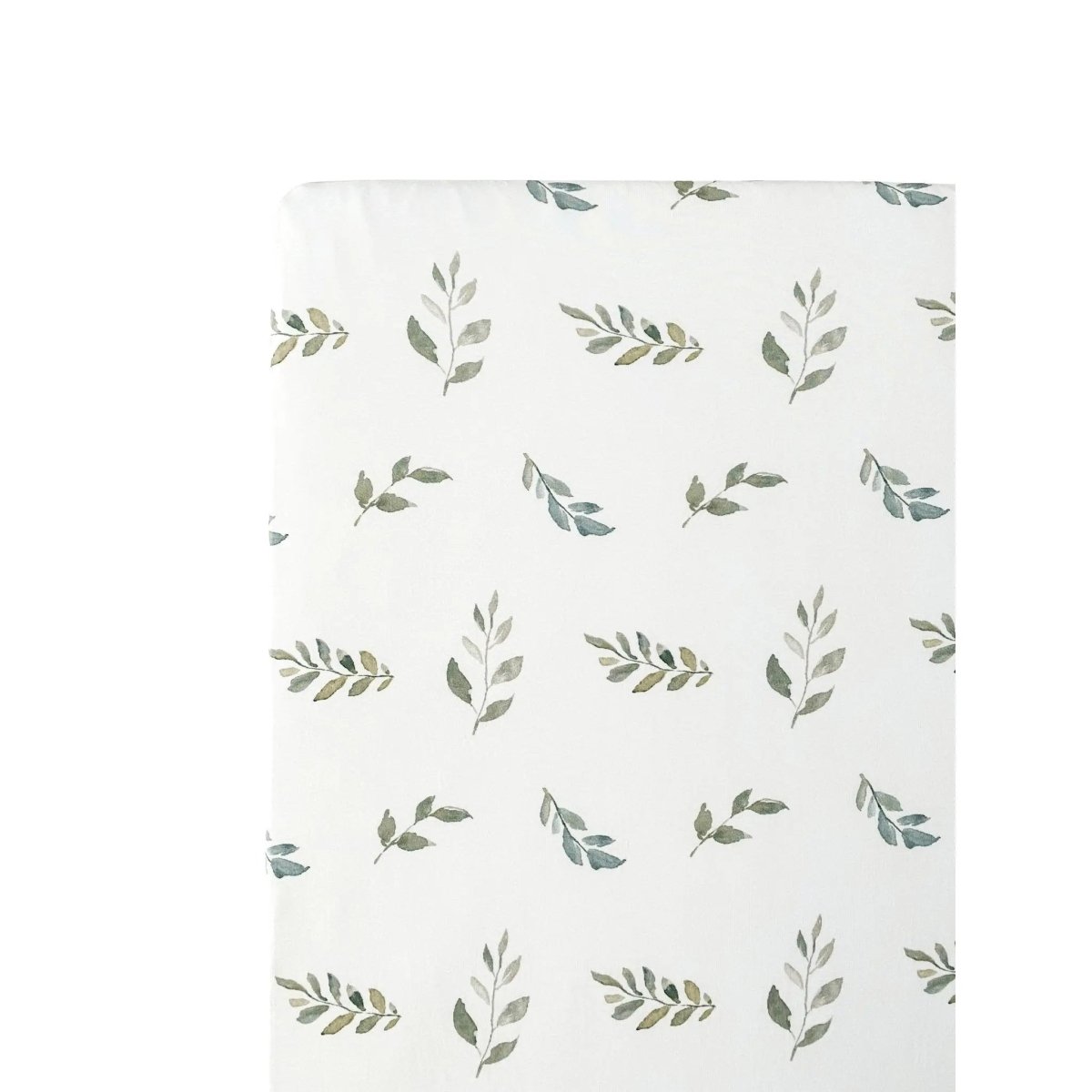 Harp Angel Boutique Premium Bamboo Crib Sheet with Soft Green Leaves for Baby's Nursery - 