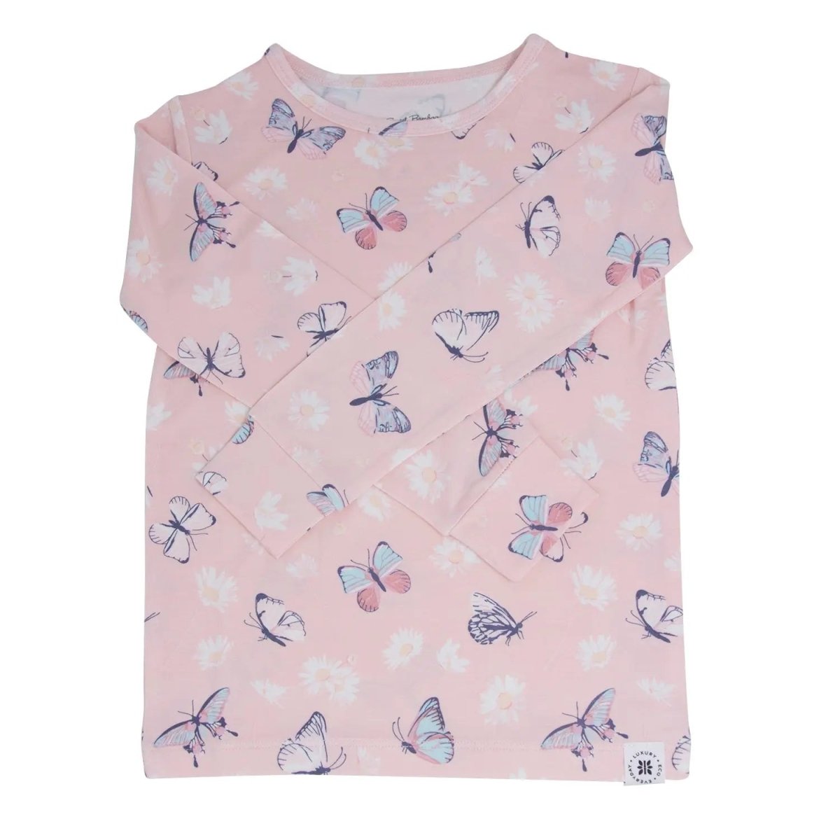 Sweet Bamboo Premium Bamboo Pajama Set with Adorable Butterfly Design for Big Kids - 