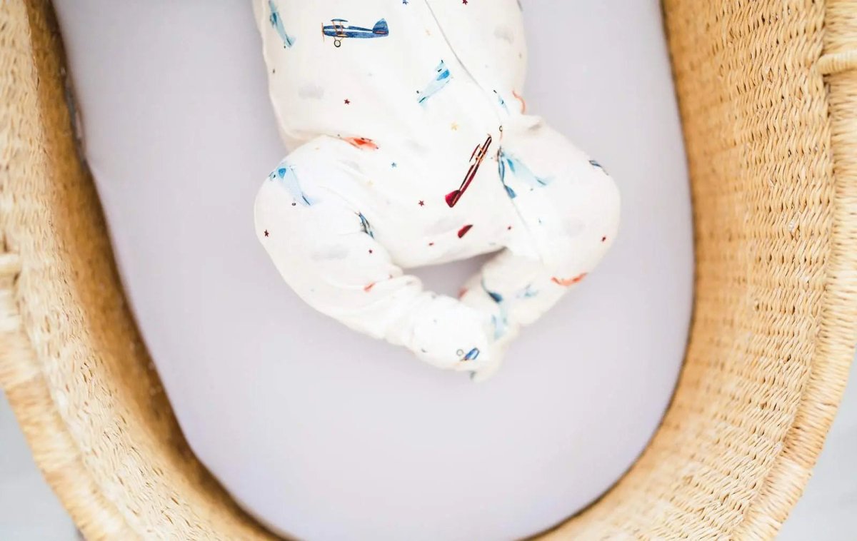 Harp Angel Boutique Premium Bamboo Viscose Zipper Romper with Vintage Airplane Design for Infants - 