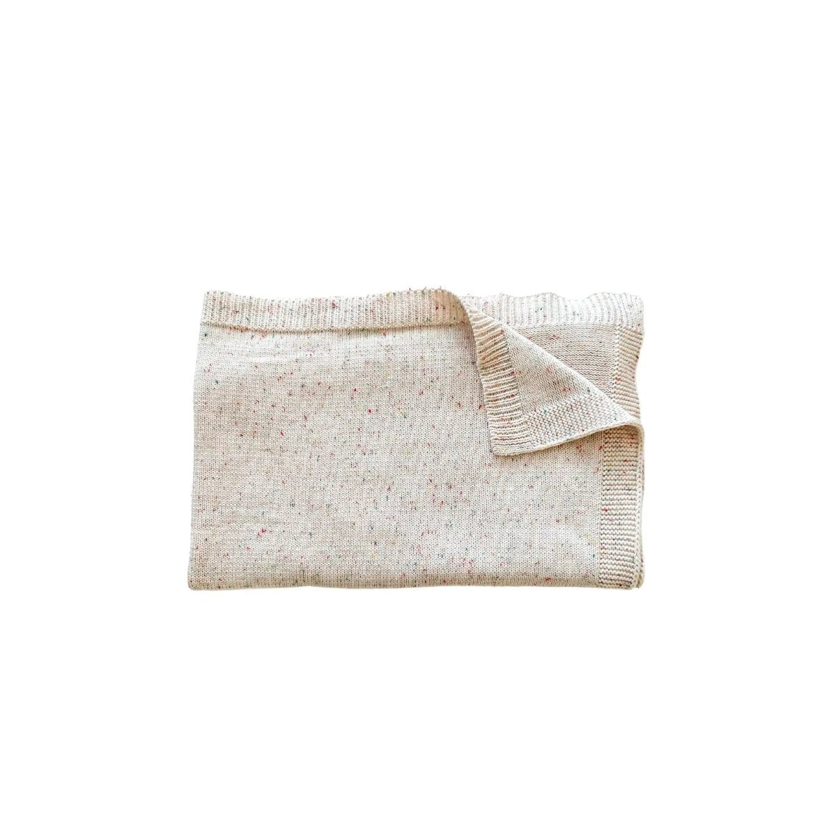 Harp Angel Boutique Premium Cotton Knitted Baby Blanket with Rainbow Sprinkle Design - 