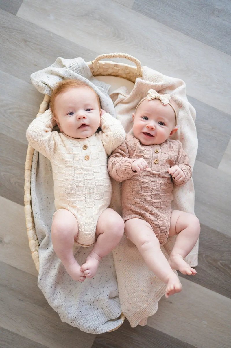 Harp Angel Boutique Premium Cotton Knitted Baby Blanket with Rainbow Sprinkle Design - 