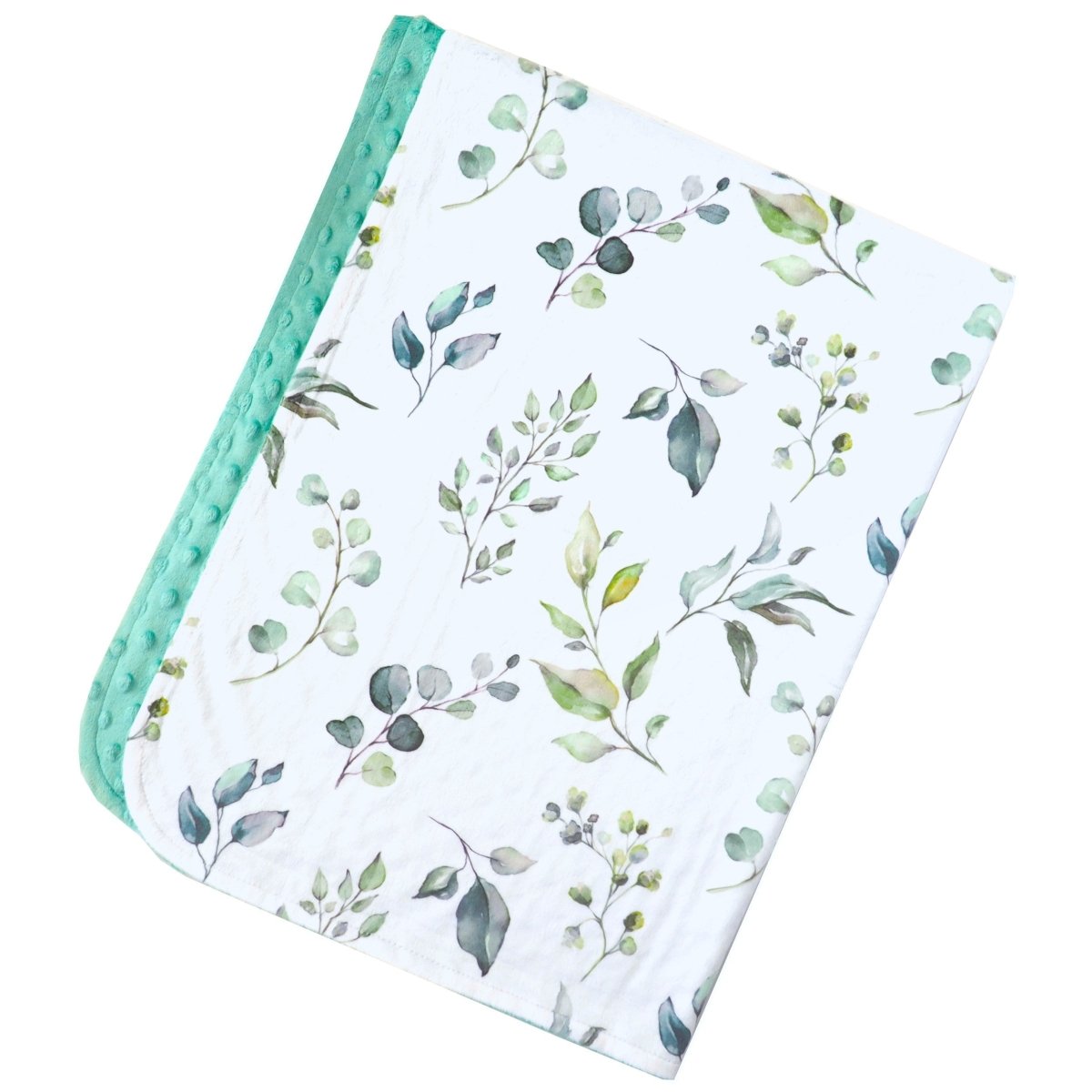 Honey Lemonade Premium Minky Baby Blanket with Eucalyptus Greenery Design for Infants - 