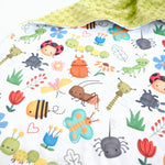 Honey Lemonade Premium Minky Blanket with Bug Buddies Pattern for Baby and Toddler Comfort - 
