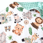 Honey Lemonade Premium Minky Blanket with Safari Design for Babies and Toddlers - 