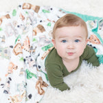 Honey Lemonade Premium Minky Blanket with Safari Design for Babies and Toddlers - 