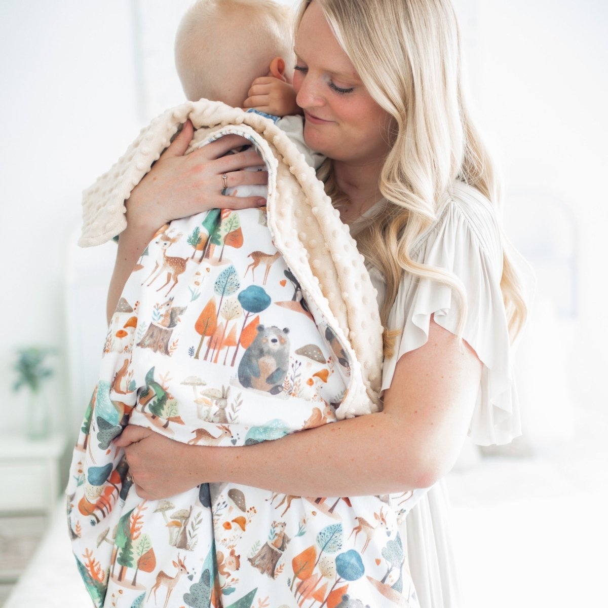 Honey Lemonade Premium Minky Blanket with Woodland Animals for Babies and Toddlers - 