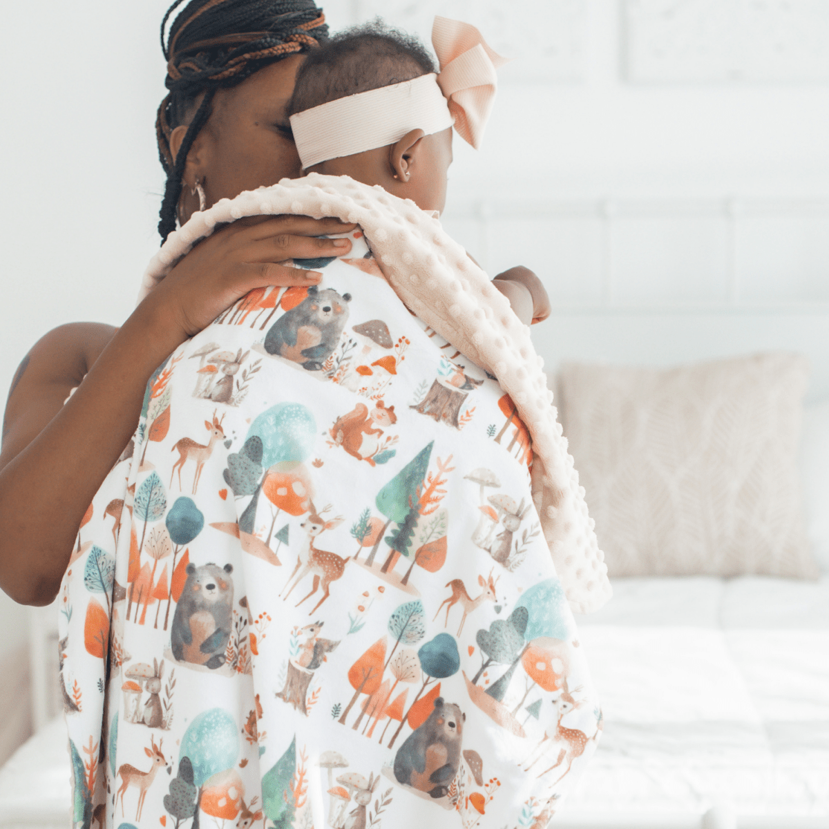 Honey Lemonade Premium Minky Blanket with Woodland Animals for Babies and Toddlers - 